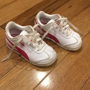 Pink and white pumas